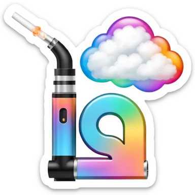 Letter A is designed in the style of an electronic cigarette (Vape theme) with dimensions of 512 by 512 sticker