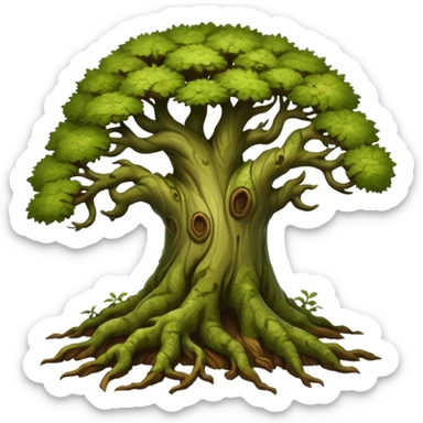 create a dnd style ancient_tree.png using 48x48 pixels size sticker