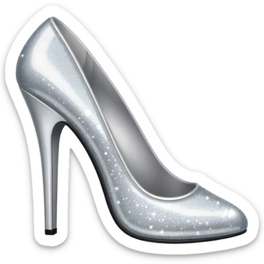 Silver sparkly high heels sticker
