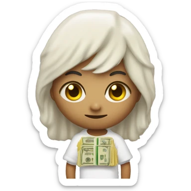 Diablo con dinero y cara de ángel  sticker