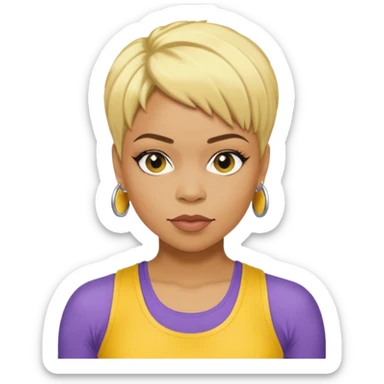 Tionne T-Boz Watkins short blonde hair, yellow tank top sticker