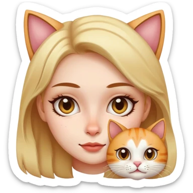 necesito una niña con cara de gato  sticker