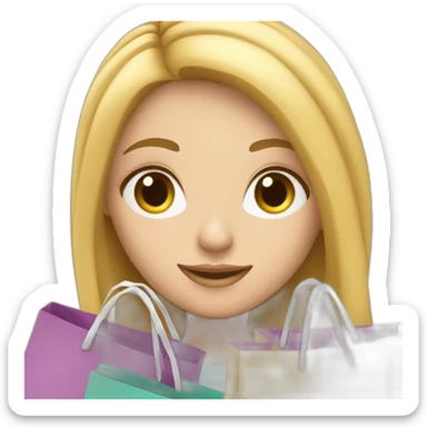 white Girl with shopping bag sticker