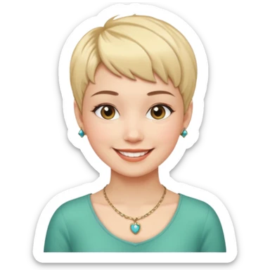 Girl with pixie cut sticker
