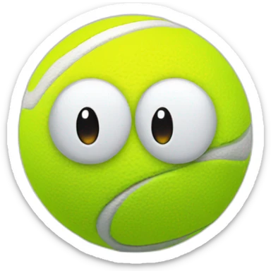 Tennisball with a face sticker