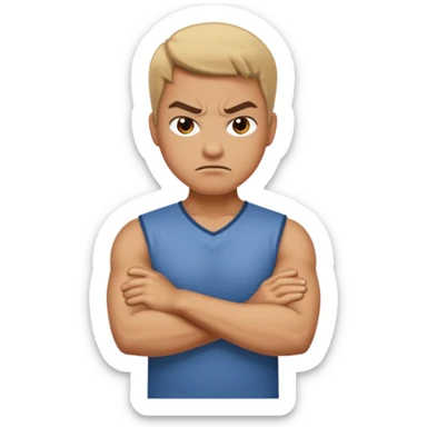 angry arms crossed sticker