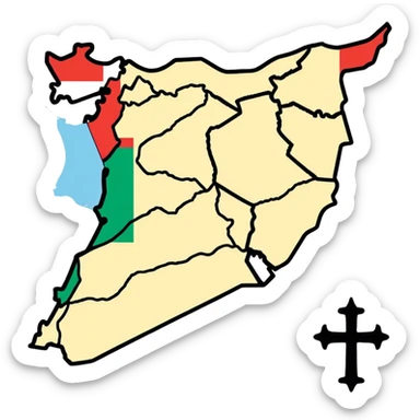 Map of Lebanon and Syria sticker