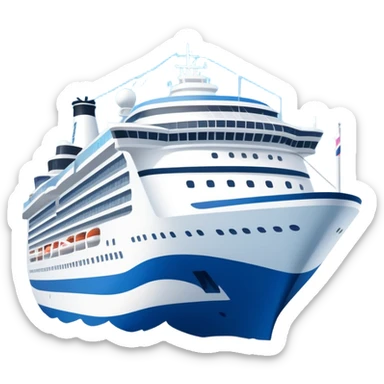 Cruise ship with Finnish flags hanging like a banner  sticker