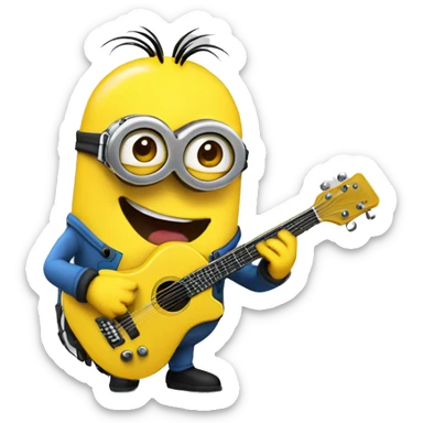  Un minion qui joue de la guitare électrique  sticker