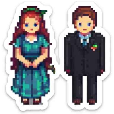 married couple, husband and wife sticker