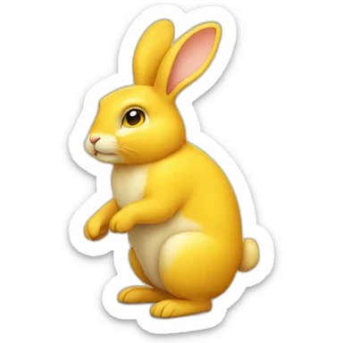 Yellow rabbit sticker