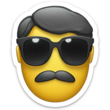 a paperclip with sunglasses on it sticker