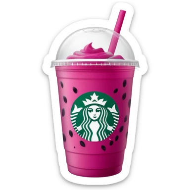 Starbucks dark pink dragonfruit refresher.  opaque lid!! starbucks logo. sticker