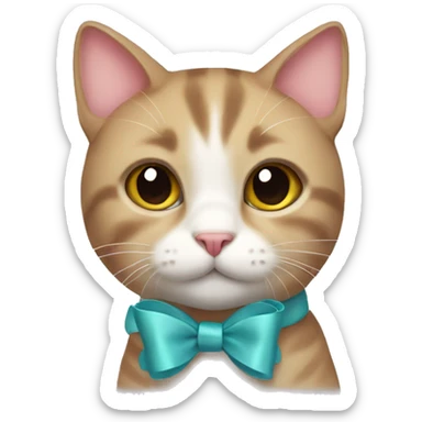 cat with a cute bow  sticker