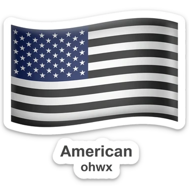 Black American flag sticker