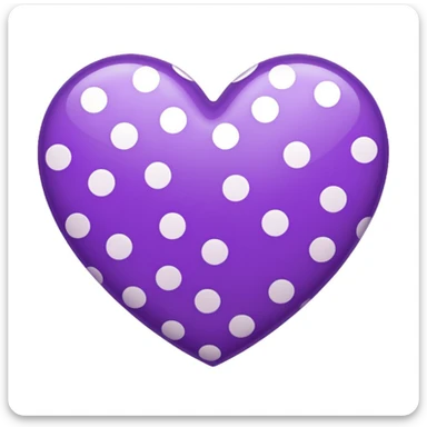 purple heart with a polka dot pattern sticker