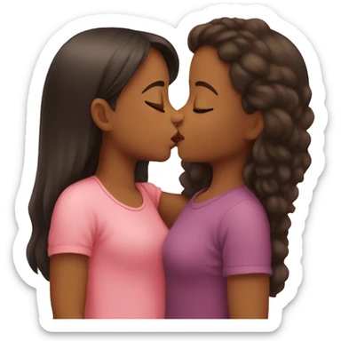Girl kisses girl sticker