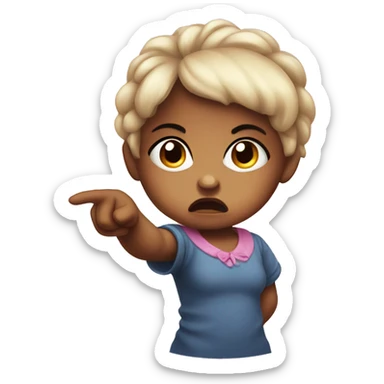 angry baby girl pointing with hand sticker