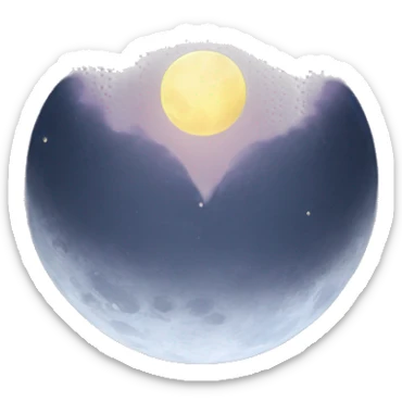 Heart moon  sticker