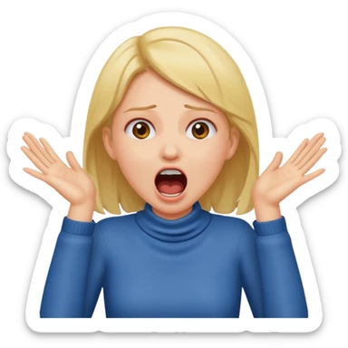 girl screaming with hands around her neck  sticker