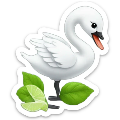 baby swan drinking mojito sticker
