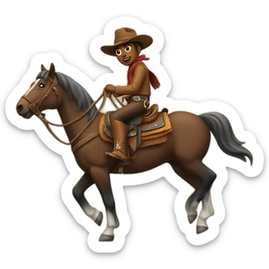 Cowboy on horse sticker