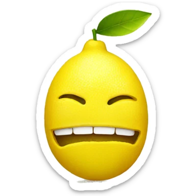 Lemon with a closed mouth with zipper sticker