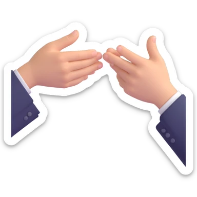 hands shaking floating in mid air sticker