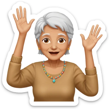 Old lady hands up raise the roof dancing  like she doesn’t care  sticker