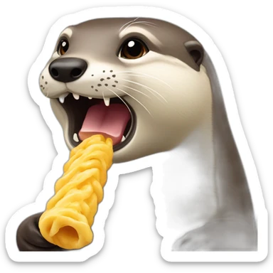 Loutre qui mange une tête sticker