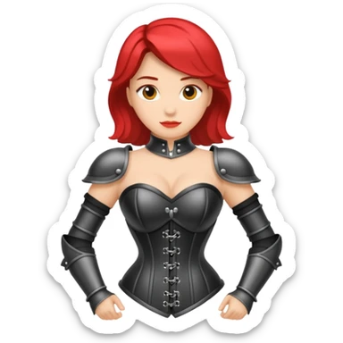 woman with corset armour sticker