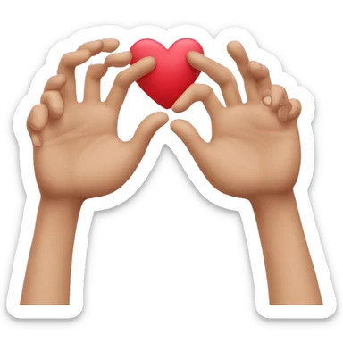 Heart hands and kissy face sticker