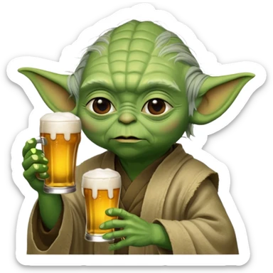 Yoda qui boit une biere sticker