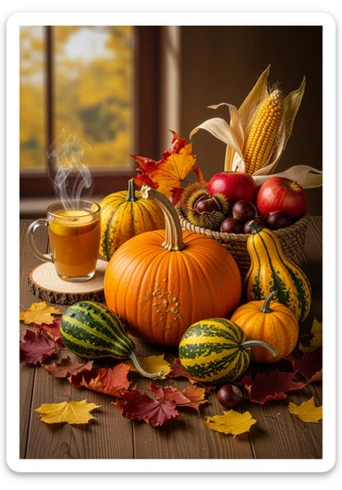 autumn atributes sticker