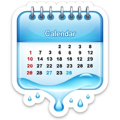 calendar with a highlighted droplet sticker