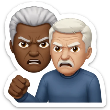 black guy and white old guy fighting sticker
