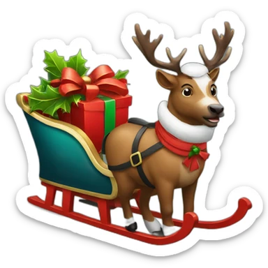 sleigh christmas sticker