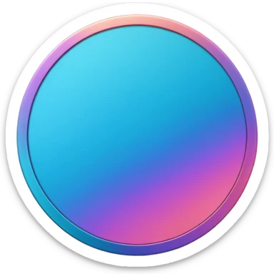 
coin color in in gradient of turquoise, blue, pink, purple, and coral metal texture
Rotate coin 125 degree  3d effect sticker