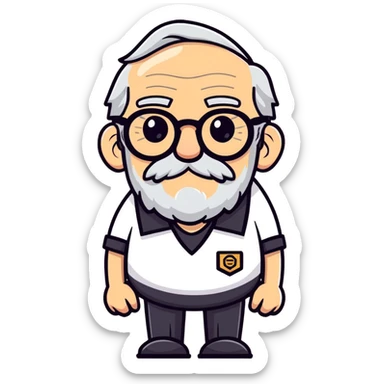 Una Abuelo en caricatura serio con lentes fachero negros,piel normal, diciendo: Yo Ya Estube En Estos Juegos sticker