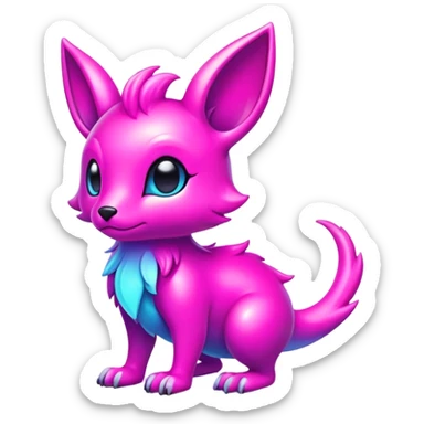 Neon-colored Cute Fionbri-creature (full body) by Falvie sticker