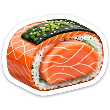 one single sushi roll slice sticker
