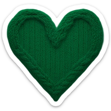 Knitted pattern in the shape of a heart and color is dark green sticker