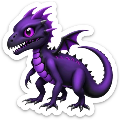 Evil Gothic Spooky Salandit-Duskull-Noibat-Fakémon-hybrid-creature (full body)  sticker