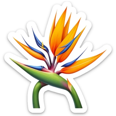 the flower the bird of paradise logo with the letter "A" sticker