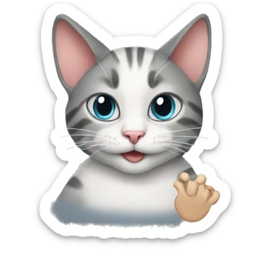 cat with mouse sticker