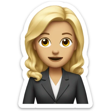 Blonde woman News reporter with microphone  sticker