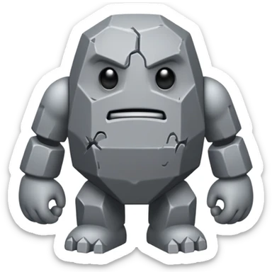 Un golem de pierre avec quelques cristaux sticker
