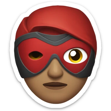 Red hood red eye mask  sticker