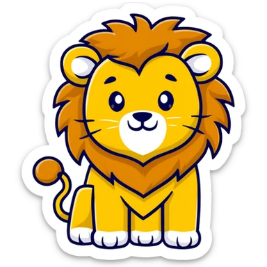 lion face with golden mane sticker