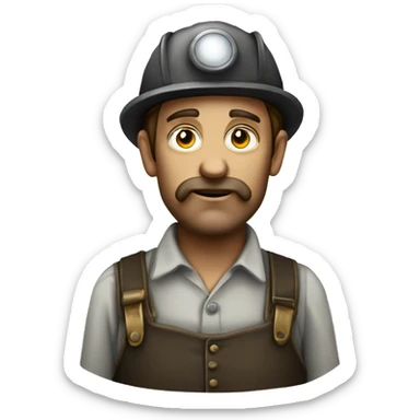 Victorian era worker miner man sticker